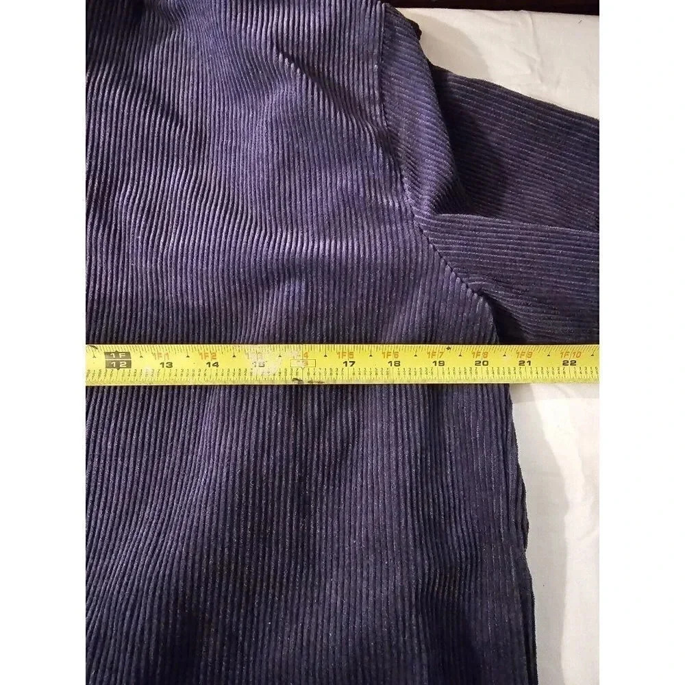 BLAIR Womens Corduroy Navy Blue Shirt Long Sleeve Size M - Picture 3 of 10